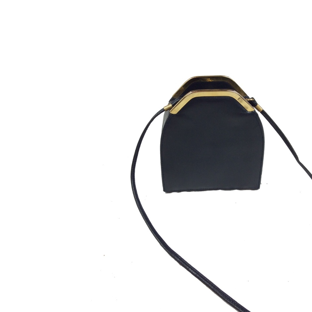 Structured Leather Gold Hinged Hard Case Purse - image 5